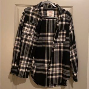 Black & White Plaid Button Up